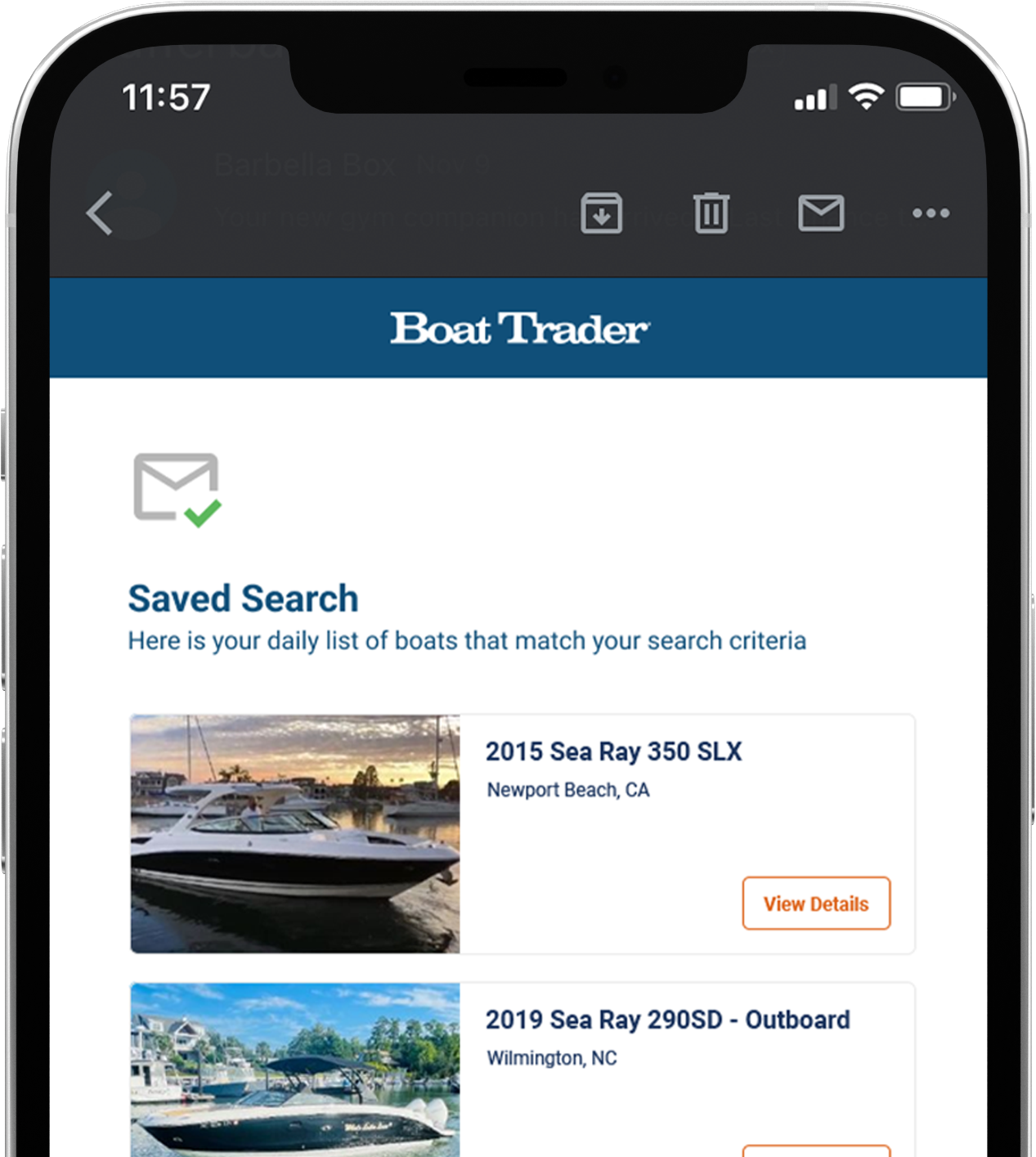 Mobile phone with Listing Boost example on screen