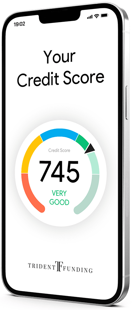Mobile phone displaying a credit score