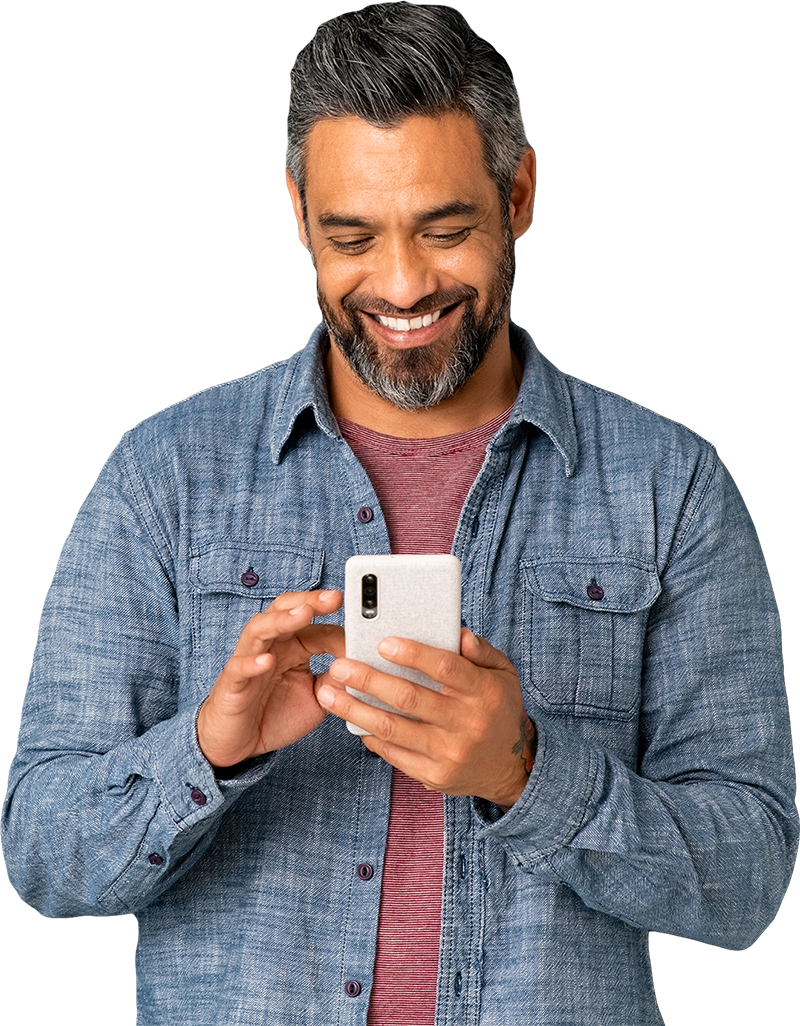 Man looking at his mobile phone