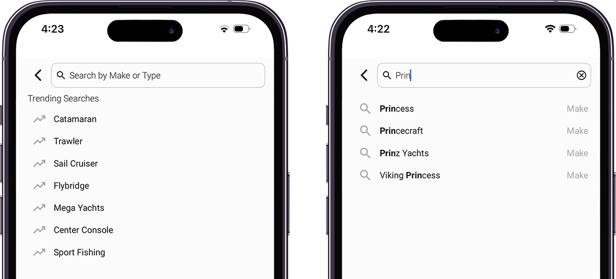 Smart Keyword Search Screenshots of the new YW search