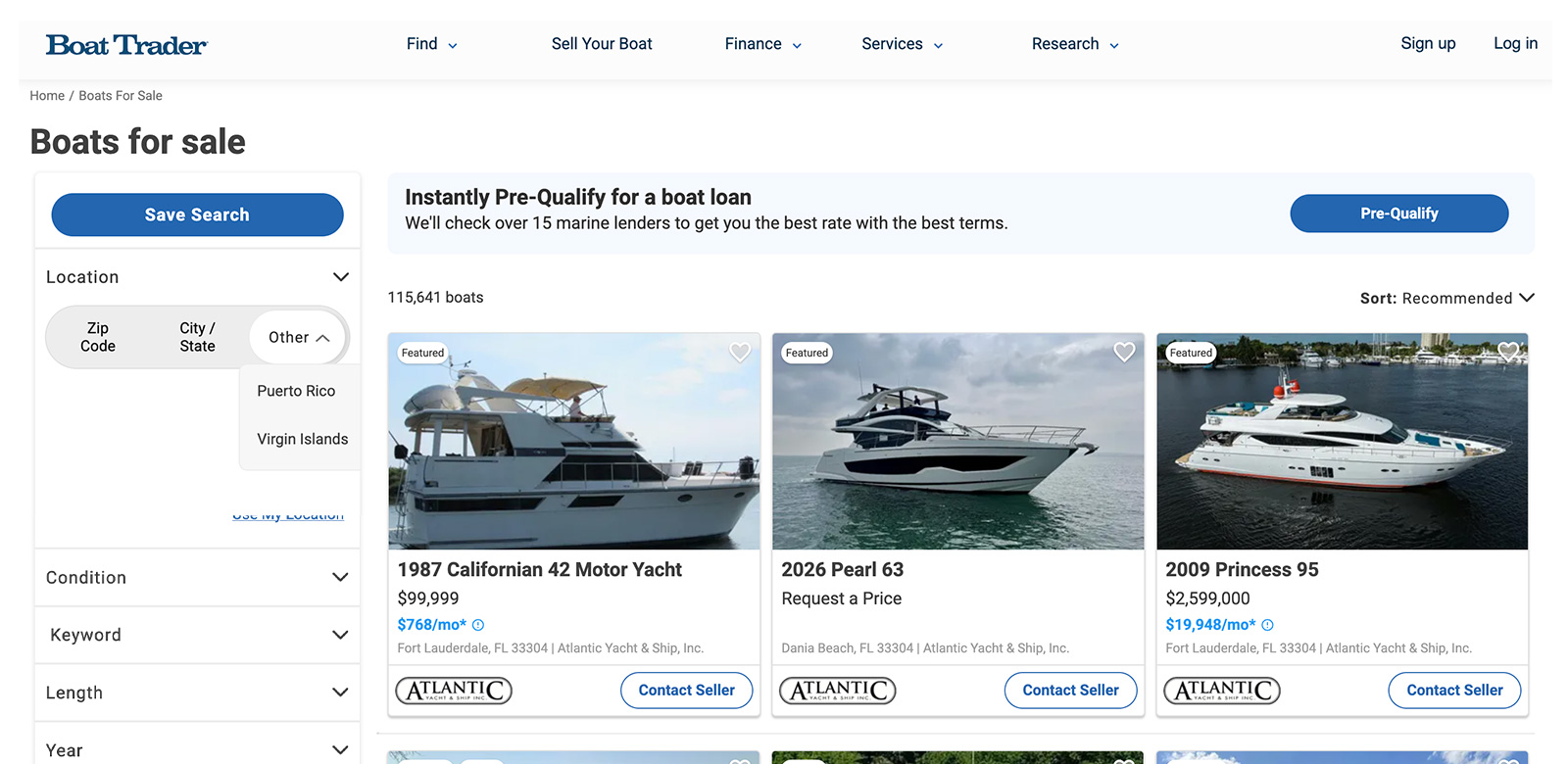 Search options screenshot